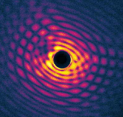 Enlarged view: Wide-angle diffraction pattern of a Xenon twin-cluster