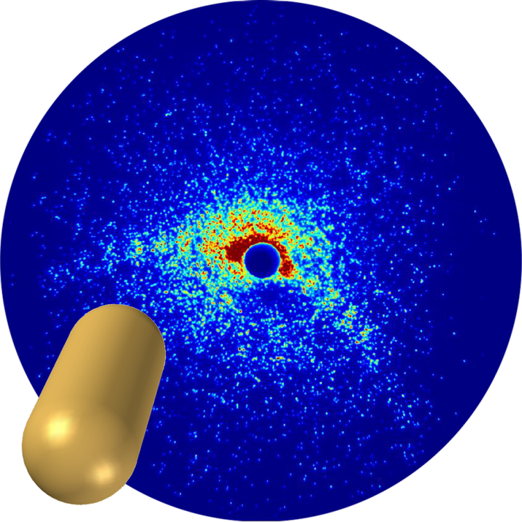 Enlarged view: HHG-based diffraction imaging identified pill-shaped droplet shapes